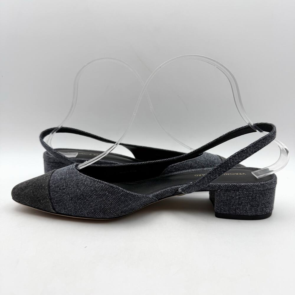 Veronica Beard Womens Cecile Denim Cap Toe Slingback Heel US 8 M Blue Black NWOB - Picture 7 of 13